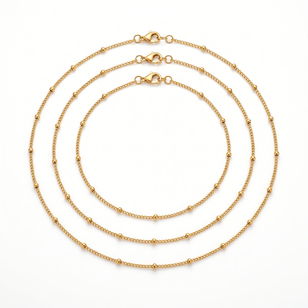 Layered Satellite Chain Necklace Set