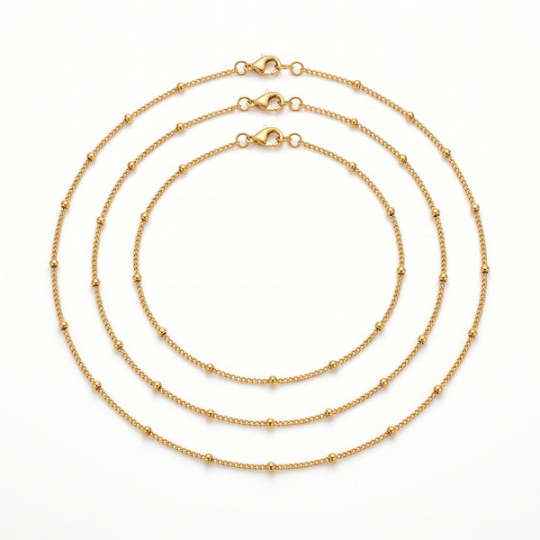 Layered Satellite Chain Necklace Set