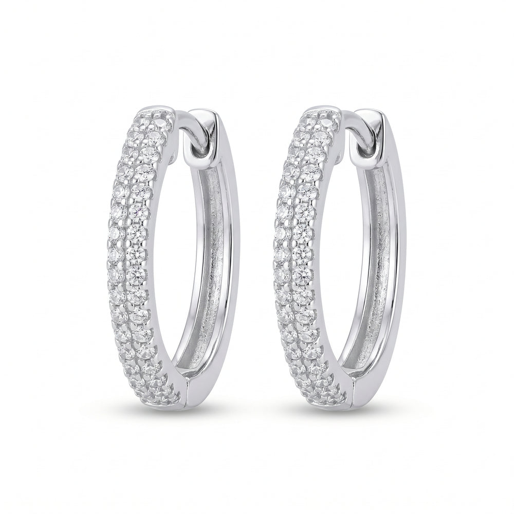 Pavé CZ Huggie Hoop Earrings