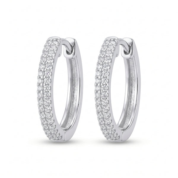 Pavé CZ Huggie Hoop Earrings