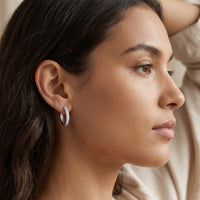 Pavé CZ Huggie Hoop Earrings