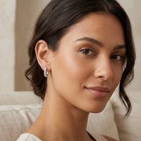 Pavé CZ Huggie Hoop Earrings