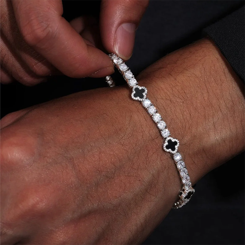 Black Clover Tennis Bracelet