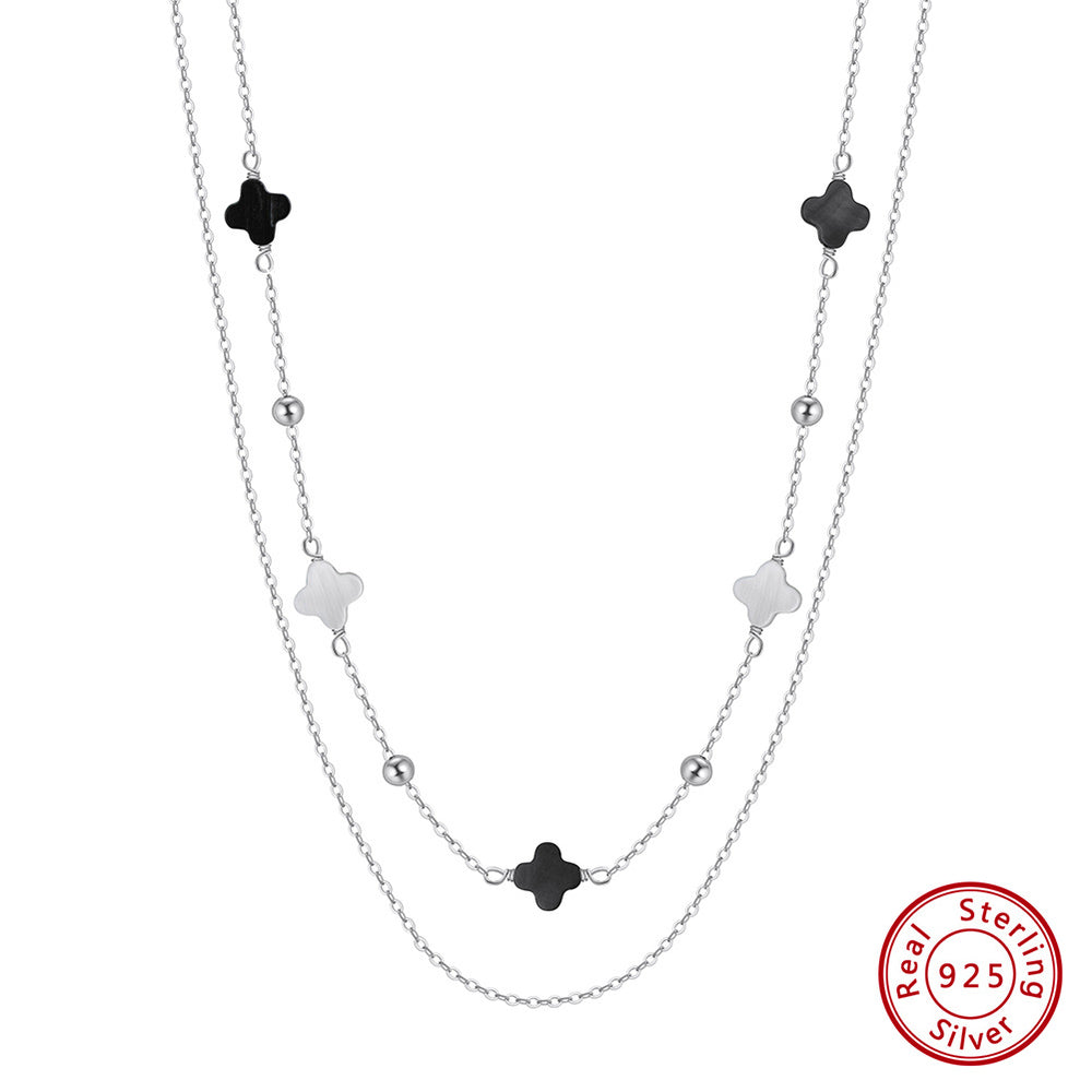 Clover Shell Double Layer Necklace