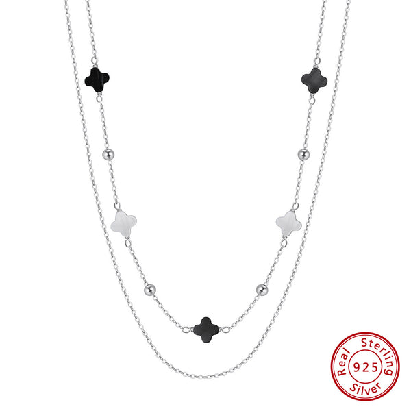Clover Shell Double Layer Necklace
