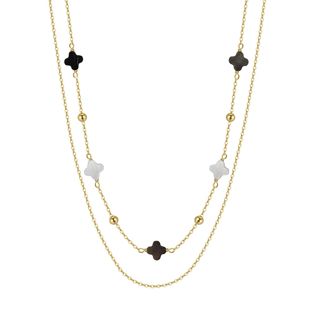 Clover Shell Double Layer Necklace