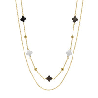 Clover Shell Double Layer Necklace
