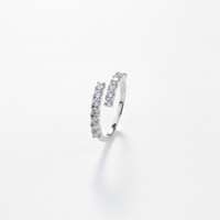 Moissanite Open Band Ring — Silver