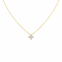 Lucky Clover Diamond Necklace 18K Gold Tone