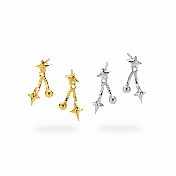 Star Burst Ear Jacket Earrings