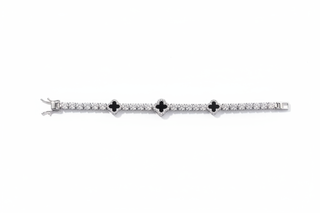 Black Clover Tennis Bracelet