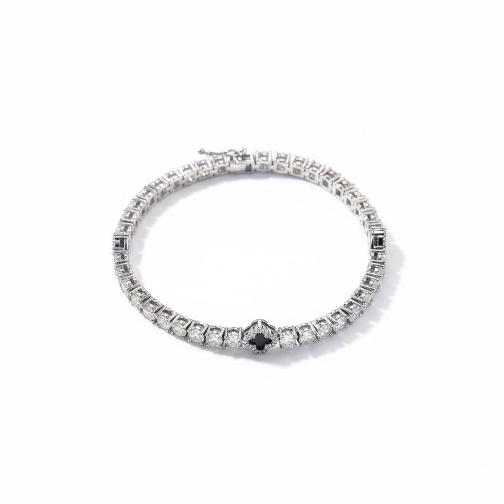 Black Clover Tennis Bracelet