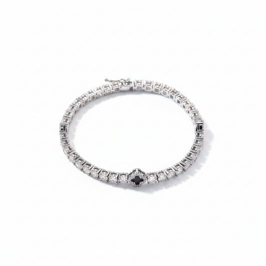 Black Clover Tennis Bracelet